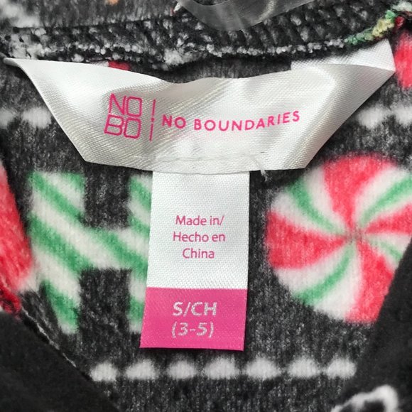 No Bo Junior's Christmas Plush Hooded Pullover Deer Ho Ho Size Sm 3-5 Black New - Picture 5 of 16